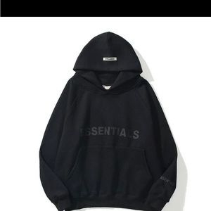 Essentials hoodie black on black unisex medium